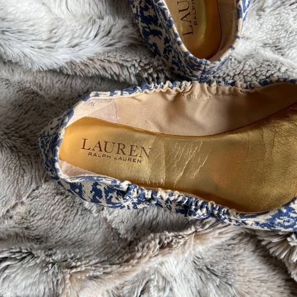 Price drop! Ralph Lauren Ballerina Flat Shoes in Cream and Blue - Picture 5 of 5
